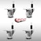 Service Caster 3'' SS Nylon Swivel 1-1/4'' Expanding Stem Caster Set Total Lock Brake, 4PK SCC-SSEXTTL20S314-NYS-114-4 - alternate 4